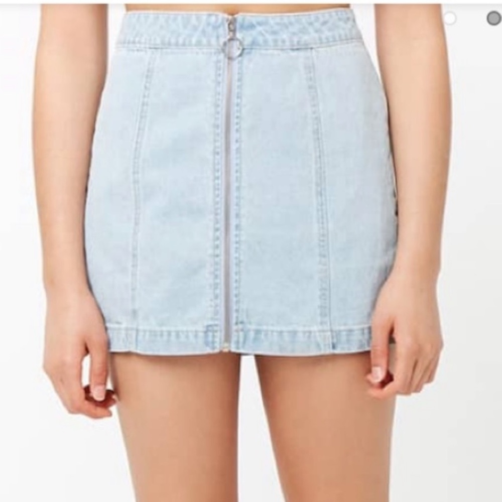 SOLD Forever 21 Light Wash Denim Zip Up Skirt